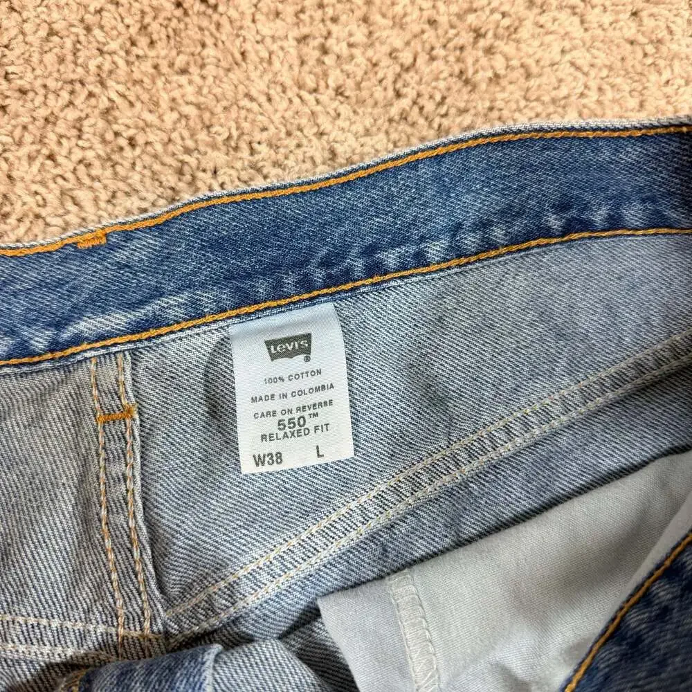 Levis 550 Relaxed Fit Denim Jean Shorts Mens‎ 38 Medium Wash Cotton EUC